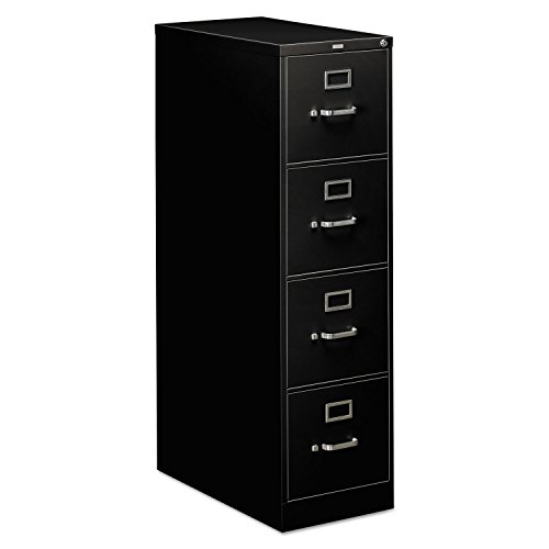 HON 310 Series Vertical 4 Drawer Letter File Cabinet in Black