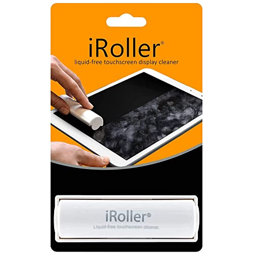 iRoller Premium Screen Cleaner, Reusable Liquid-Less, Non-Chemical Phone Cleaning Roller for iPhone, iPad, Laptop, MacBook, Computer Monitors, TV & Smartphones – No Wipes, Cloth or Spray Required