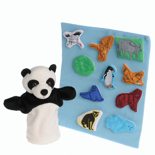Constructive Playthings”Panda Bear, Panda Bear What Do You See?” 12 pc. Puppet & Props Set for Ages 2 Years and Up