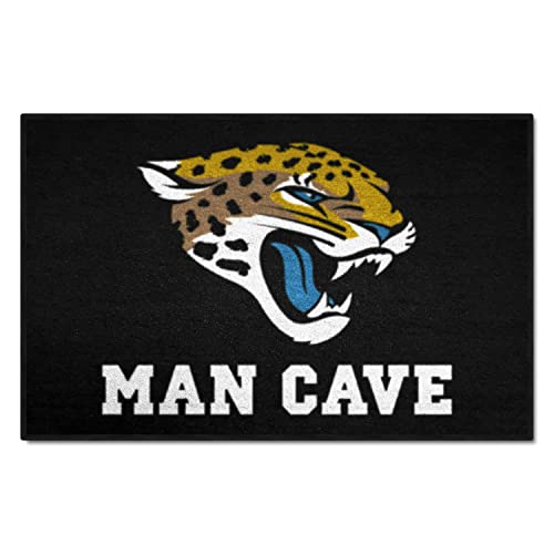 FANMATS 14317 Jacksonville Jaguars Man Cave Starter Mat Accent Rug – 19in. x 30in. | Sports Fan Home Decor Rug and Tailgating Mat