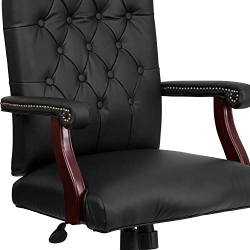 Flash Furniture Martha Washington Black LeatherSoft Executive Swivel Office Chair with Arms | The Storepaperoomates Retail Market - Fast Affordable Shopping