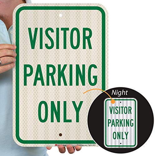“Visitor Parking Only” Sign By SmartSign | 12″ x 18″ 3M High Intensity Grade Reflective Aluminum