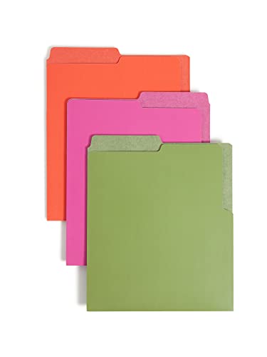 Smead Organized Up Heavyweight Vertical File Folders, Dual Tabs, Letter Size, Bright Tones, 6 per Pack (75406)