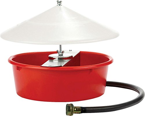 Little Giant Automatic Poultry Waterer with Cover (5 Quart) Heavy Duty Plastic Waterer Bowl with Hose Attachment (Item No. 166386)