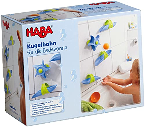 HABA Bathtub Ball Track – 6 Piece Play Set – Fosters Experimentation & Creativity for Ages 3 and Up