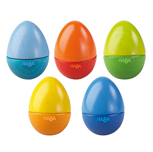 HABA Musical Eggs – 5 Wooden Eggs with Acoustic Sounds (Made in Germany)