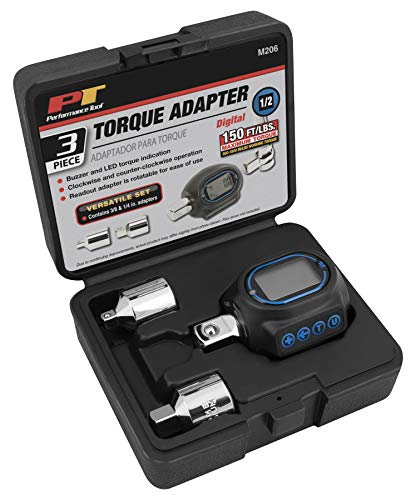 Performance Tool M206 Digital Torque Adapter (1/2” Drive & includes adapters for 3/8” and 1/4”)