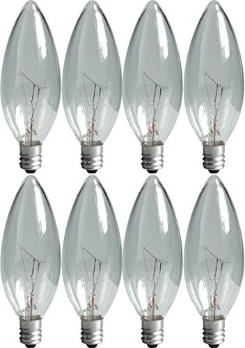 GE Lighting Crystal Clear Chandelier Light Bulbs, Blunt Tip, Decorative, 60-Watt, 540 Lumen, E12 Candelabra Base, 8-Pack