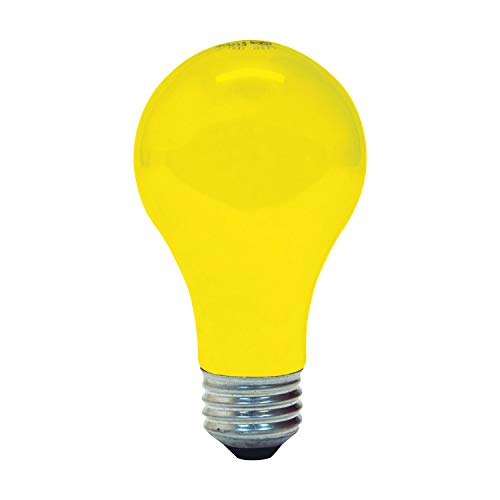 GE Bug Light Bulb, Outdoor Bug Light, 90 Watt, A19 Standard Bulb Shape, Medium Base (2 Pack)