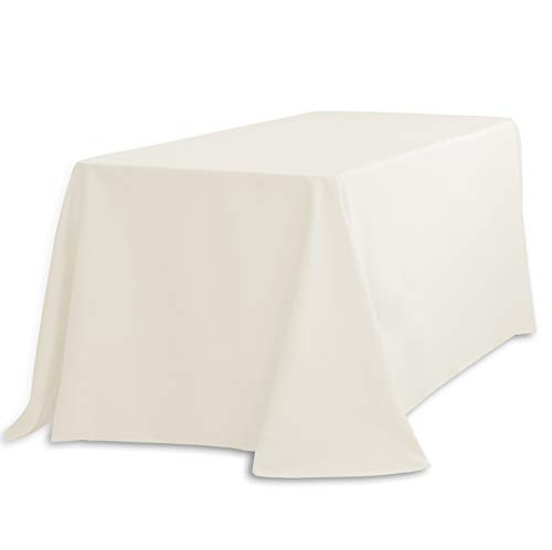 LinenTablecloth 90 X 156 in. Rectangular Economy Polyester Tablecloth Ivory