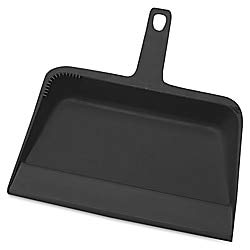 Genuine Joe GJO02406 Heavy-Duty Plastic Dust Pan, 12-inch,Black