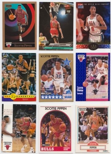 Scottie Pippen / 25 Different Basketball Cards Featuring Scottie Pippen