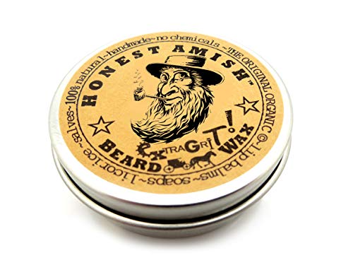 Honest Amish Extra Grit Beard Wax – Natural and Organic – Hair Paste and Hair Control Wax – 2 ounce