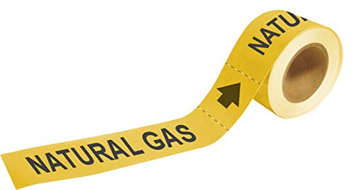 Brady 20449 Economy Pipe Markers-To-Go, B-736, 1″ Height X 8″ Width, Black On Yellow Self-Sticking – Plastic Film, Legend “Natural Gas”