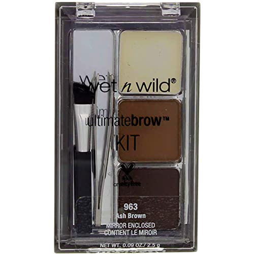 Wet N Wild Ultimate Brow Kit, #963 Ash Brown – 1 Kit, Pack of 3