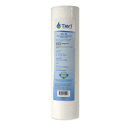 Tier1 5 Micron 10 Inch x 2.5 Inch | Spun Wound Polypropylene Whole House Sediment Water Filter Replacement Cartridge | Compatible with Pentek P5, GXWH04F, P5-10, AP110, Home Water Filter