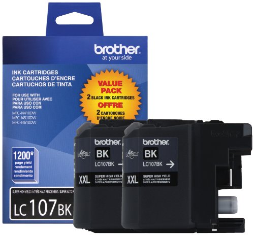 Brother Printer LC1072PKS Ink, Black, 2 Pack