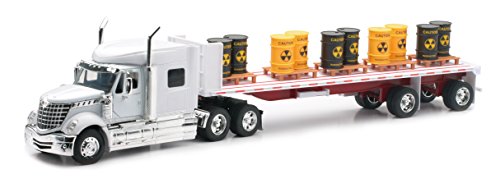 New-Ray Newray International Lonestar Flatbed with Radioactive Waste Barrels 1/32 Scale Model Toy Truck