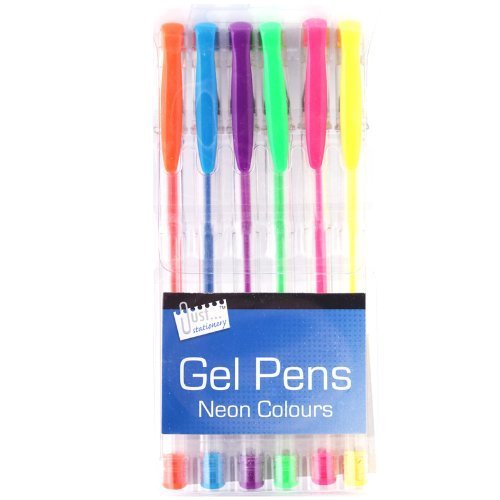 Just Stationery – 6 Neon Colours Gel Pens