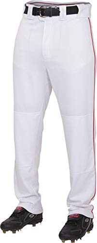 Rawlings mens baseball pants, White/Red, Medium