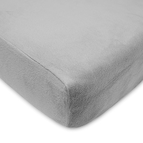 American Baby Company Heavenly Soft Chenille Fitted Crib Sheet for Standard Crib and Toddler Mattresses, Steel Gray, for Boys and Girls, Pack of 1