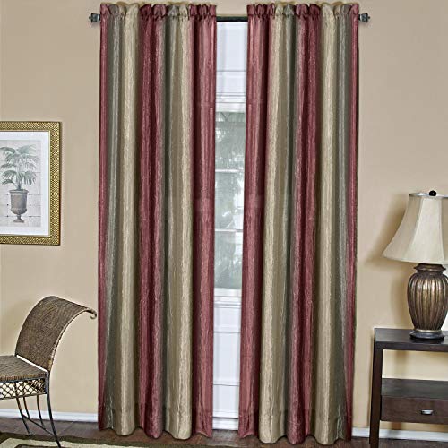 Ombre Panel Room Darkening Window Curtain – 84 Inch Length, 50 Inch Width – Burgundy- Light Filtering Soft Polyester Drapes for Bedroom Living & Dining Room by Achim Home Decor