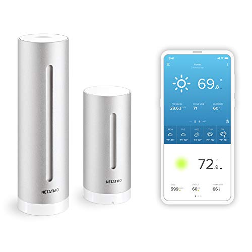 Netatmo Weather Station Indoor Outdoor with Wireless Outdoor Sensor – Compatible with Amazon Alexa & Apple HomeKit