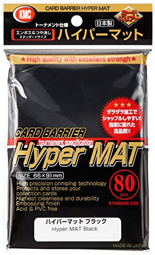 KMC Full Size Hyper Matte Sleeves (80-Pack), Black, Standard Size, Fits MtG, Weiss, Pokemon