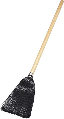 Carlisle FoodService Products 4168303 Synthetic Corn Toy/Lobby Broom with Wood Handle, Polypropylene Bristles, 40″ Overall Length, Black (Case of 12)