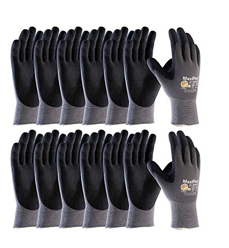 ATG 34-874 Maxiflex Ultimate – Nylon, Micro-Foam Nitrile Grip Gloves – Black/Gray – X-Large – 12 Pairper Pack