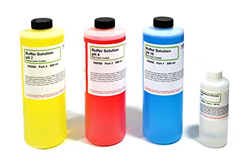 pH Buffer Calibration Kit – 500mL Each pH 4, 7, 10 & 4oz KCl – The Curated Chemical Collection