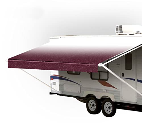SunWave- RV Awning Fabric Replacement | RV Electric Awning Fabric Replacement | Premium Vinyl RV Canopy | Awning Replacement (18′, Burgundy Fade)
