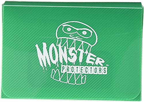 Monster Protectors Green Double Deck Storage Box for Collectible Trading Cards – Dual Compartments Hold up to 150 Cards -for Standard and Smaller Size TCGs Compatible with Yugioh, MTG, Pokémon & More