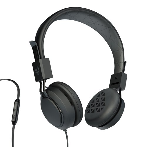 JLab Audio Intro Premium On-Ear Headphones, with Universal Mic (Black)