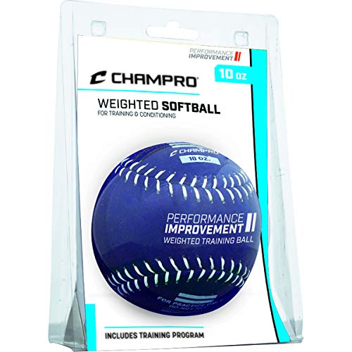 CHAMPRO Weighted Training Softballs – Leather Cover (10 oz.) (CSB7CS)