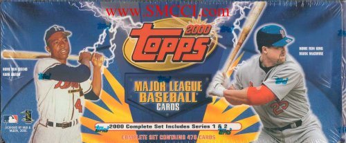 2000 Topps Baseball Factory Sealed Set Which Includes All of the Basic 478 Cards From Series #1 and #2. Loaded with Your Favorite Stars Including McGwire, Gwynn, Ripken, Jeter, Hank Aaron, Sosa, Thomas, Rodriguez, Clemens, Chipper, Griffey, Maddux, Nomar,