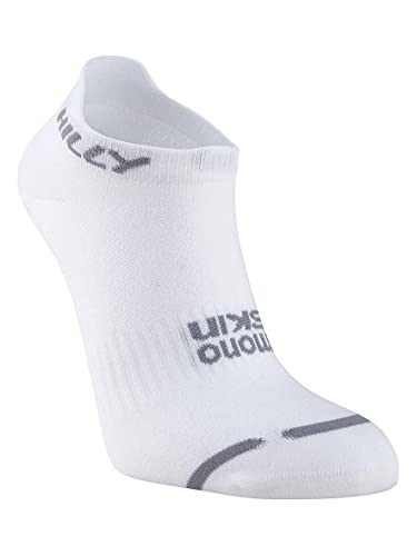Hilly Unisex Lite Socklet, White/Grey, Large