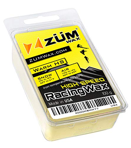 ZUMWax HIGH SPEED RACING GLIDE WAX Ski/Snowboard/NORDIC/Cross-Country – WARM Temperature – 100 gram – EXCELLENT SPRING WAX !!! Super-FAST!!! Environmentally Friendly & NON-TOXIC! FULLY TSCA COMPLIANT!