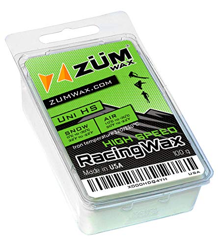 ZUMWax HIGH Speed Racing Glide Wax Ski/Snowboard/Nordic/Cross-Country – All Temperature Universal – 100 Gram. Super-Fast!!! Environmentally Friendly & Non-Toxic! Fully TSCA Compliant!!!
