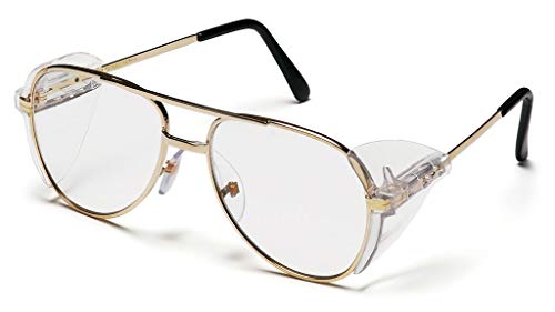 Pyramex SG310A Pathfinder Safety Glasses Gold Metal Frame w/Clear Lens (12 Pair)