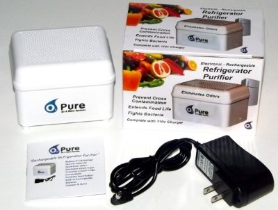 O3 Pure Rechargeable Refrigerator Purifier Deodorizer and Odor Eliminator