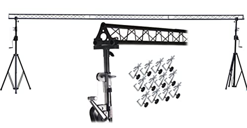 GRIFFIN – Crank Up Triangle Light Truss System | DJ Booth Trussing Stand Kit for Light Cans & Speakers | Pro Audio Lighting Stage Platform Hardware Package | Portable Music Equipment Mount Gear Holder