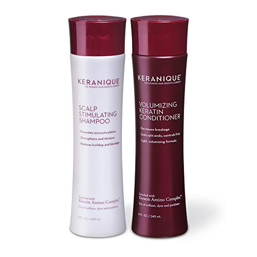 Keranique Shampoo and Conditioner Set for Hair Growth and Thinning Hair | Keratin Hair Treatment | Keratin Amino Complex, Free of Sulfates, Dyes and Parabens, 8 Fl Oz