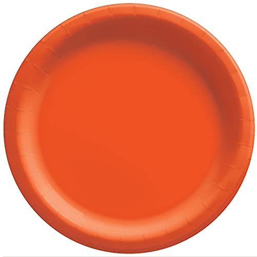 Amscan Premium Classic Paper Plates, 8 1/2″, Orange Peel