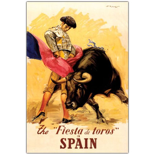 The Fiesta de Toros Spain, 14×19-Inch Canvas Wall Art