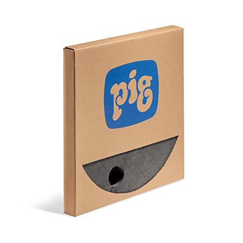 New Pig Barrel Top Absorbent Mat – Lightweight for 55 Gallon Drums with Bungs (.75″ Dia. and 2″ Dia) – 25 Pads – 22″ Diameter – MAT244