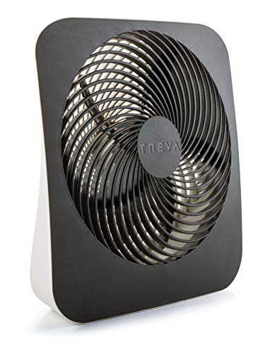 Treva 10-Inch Portable Fan, Powered by Battery and/or AC Adapter – Desk Fan Air Circulating with 2 Cooling Speeds, Personal Fan and Travel Fan for all your needs