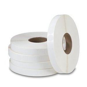 White 1″ Wafer Tab Seals (No Perf) 5,000 per roll