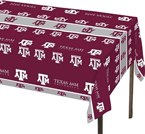 Creative Converting Texas A and M University Theme Plastic Tablecloth, Aggies