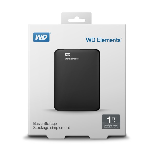 WD 1TB WD Elements Portable USB 3.0 Hard Drive Storage (WDBUZG0010BBK-EESN)